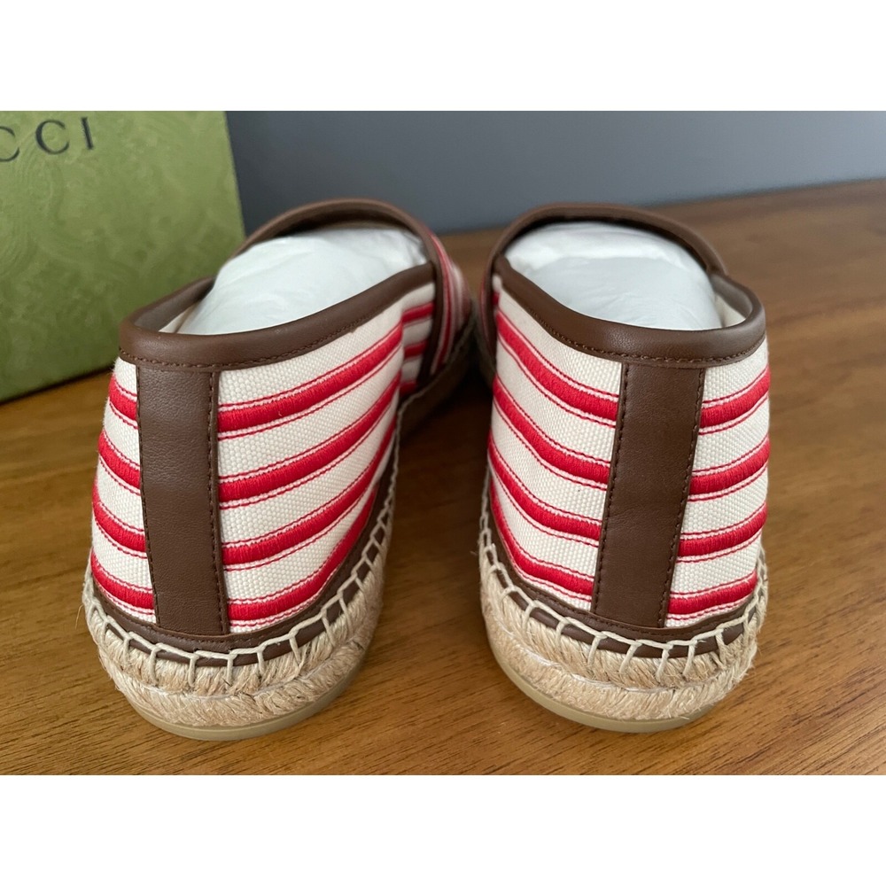 GUCCI 692968 Men's Fabric red-striped Signature Moccasin, G 9+ US 10 - Picture 5 of 9